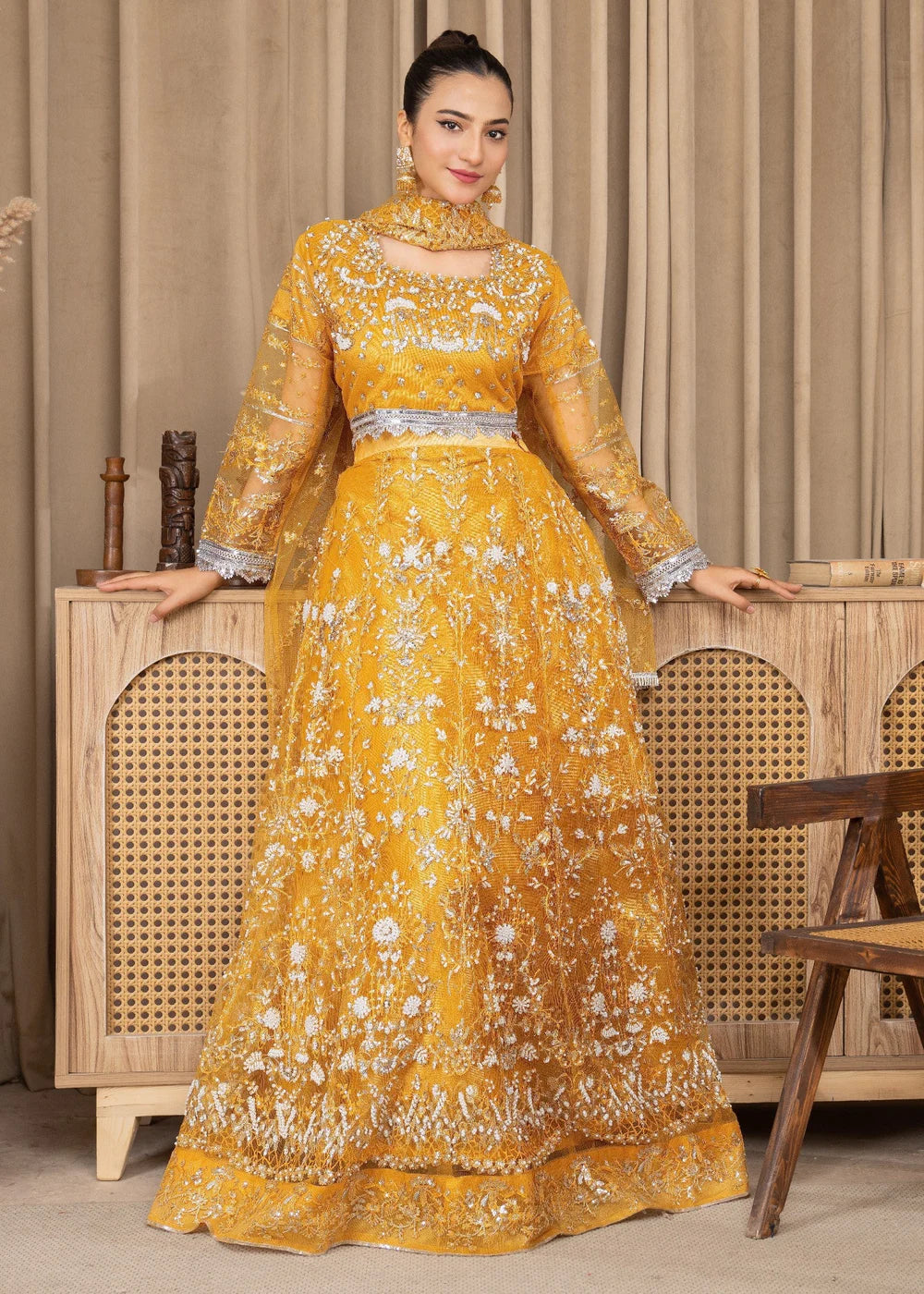Yellow 3-Piece Lehenga