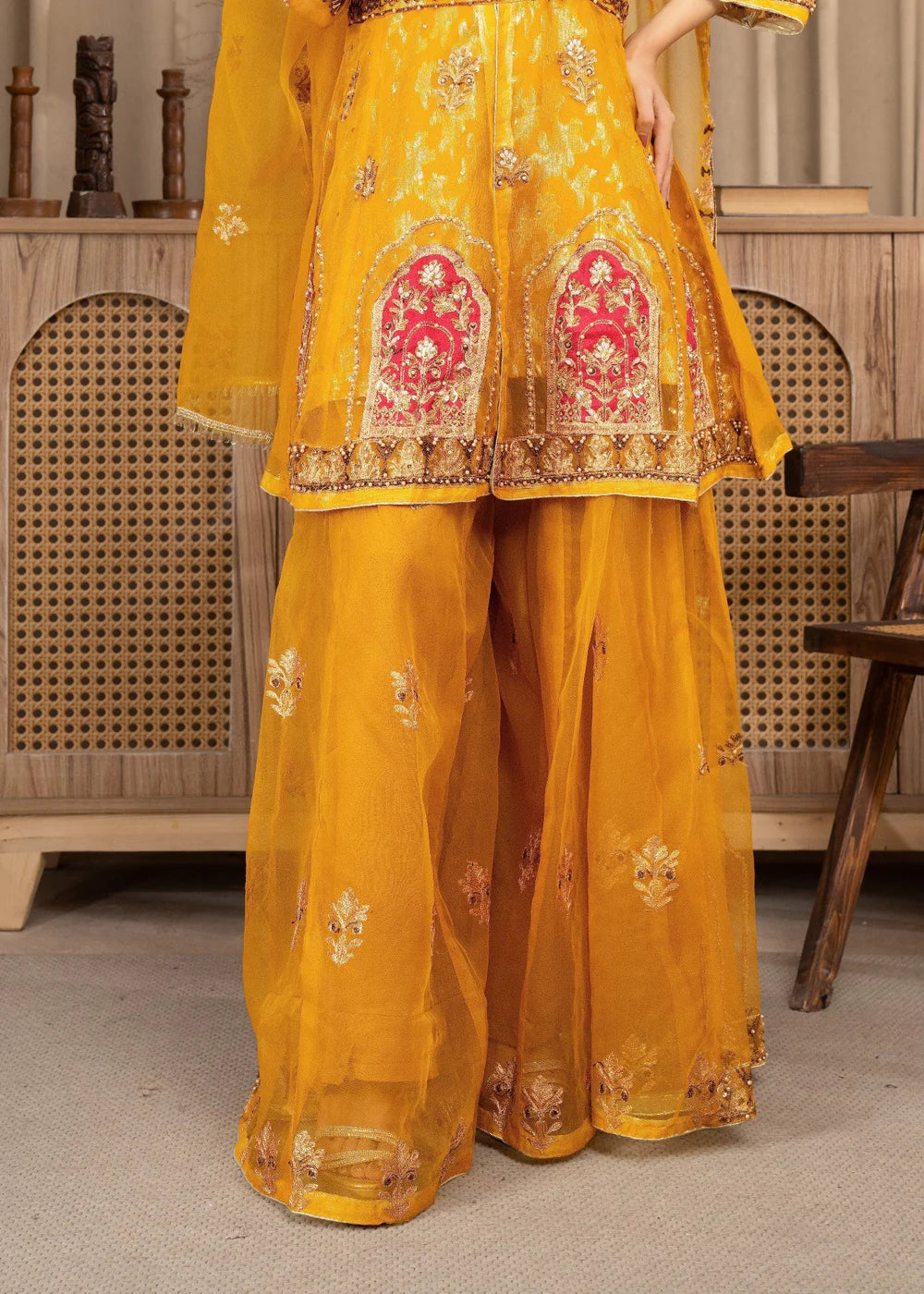 Yellow 3-Piece Sharara