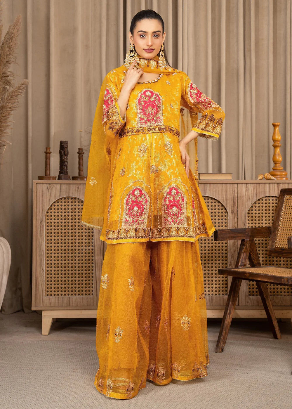 Yellow 3-Piece Sharara