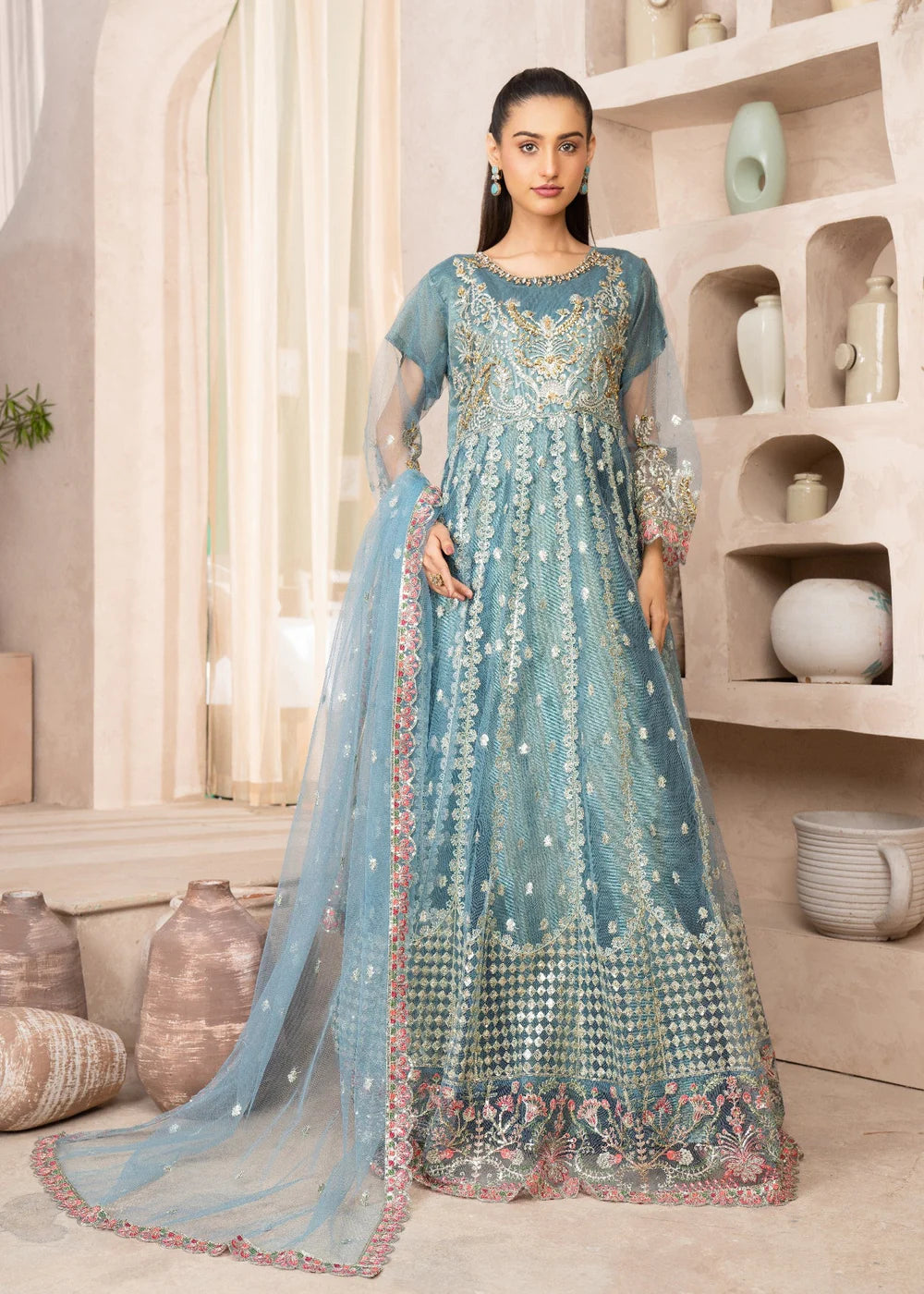 Light Blue Net Maxi – 3Piece