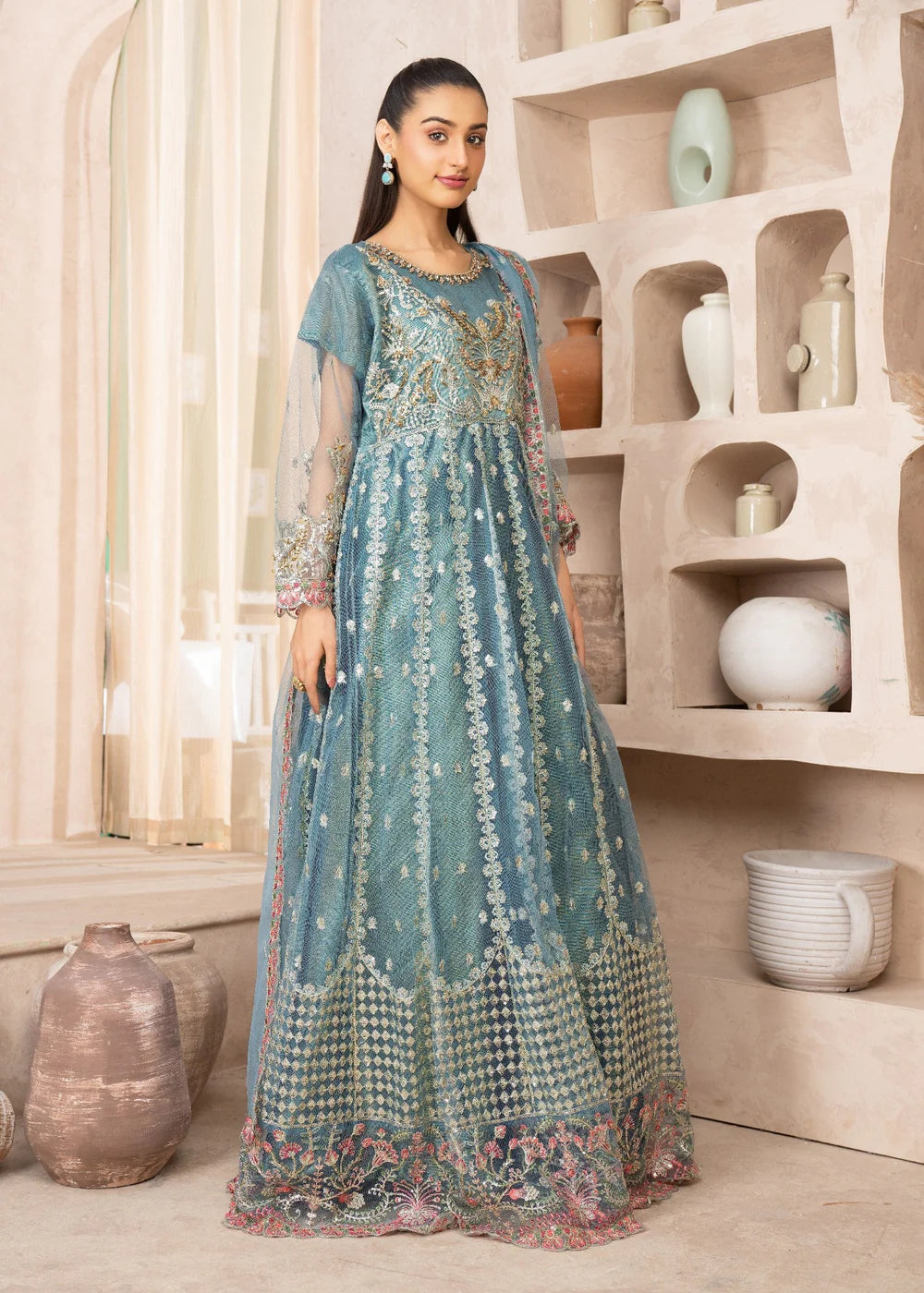 Light Blue Net Maxi – 3Piece
