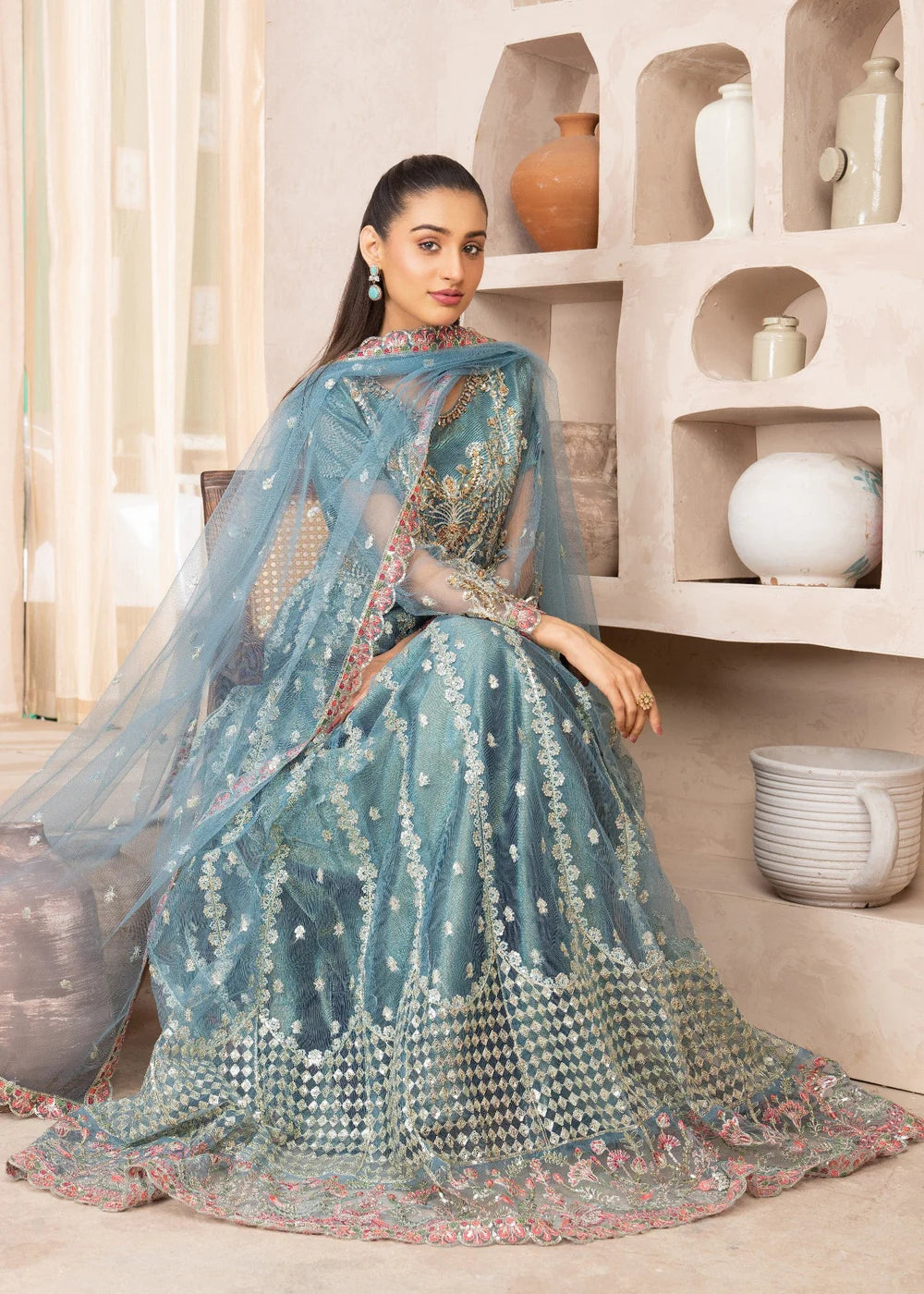 Light Blue Net Maxi – 3Piece