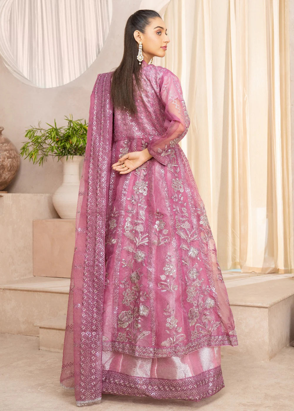 Lilac Organza Maxi – 3Piece