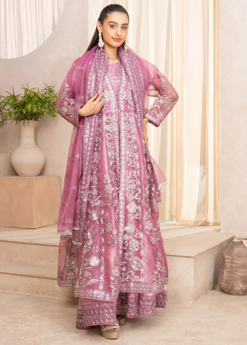 Lilac Organza Maxi – 3Piece