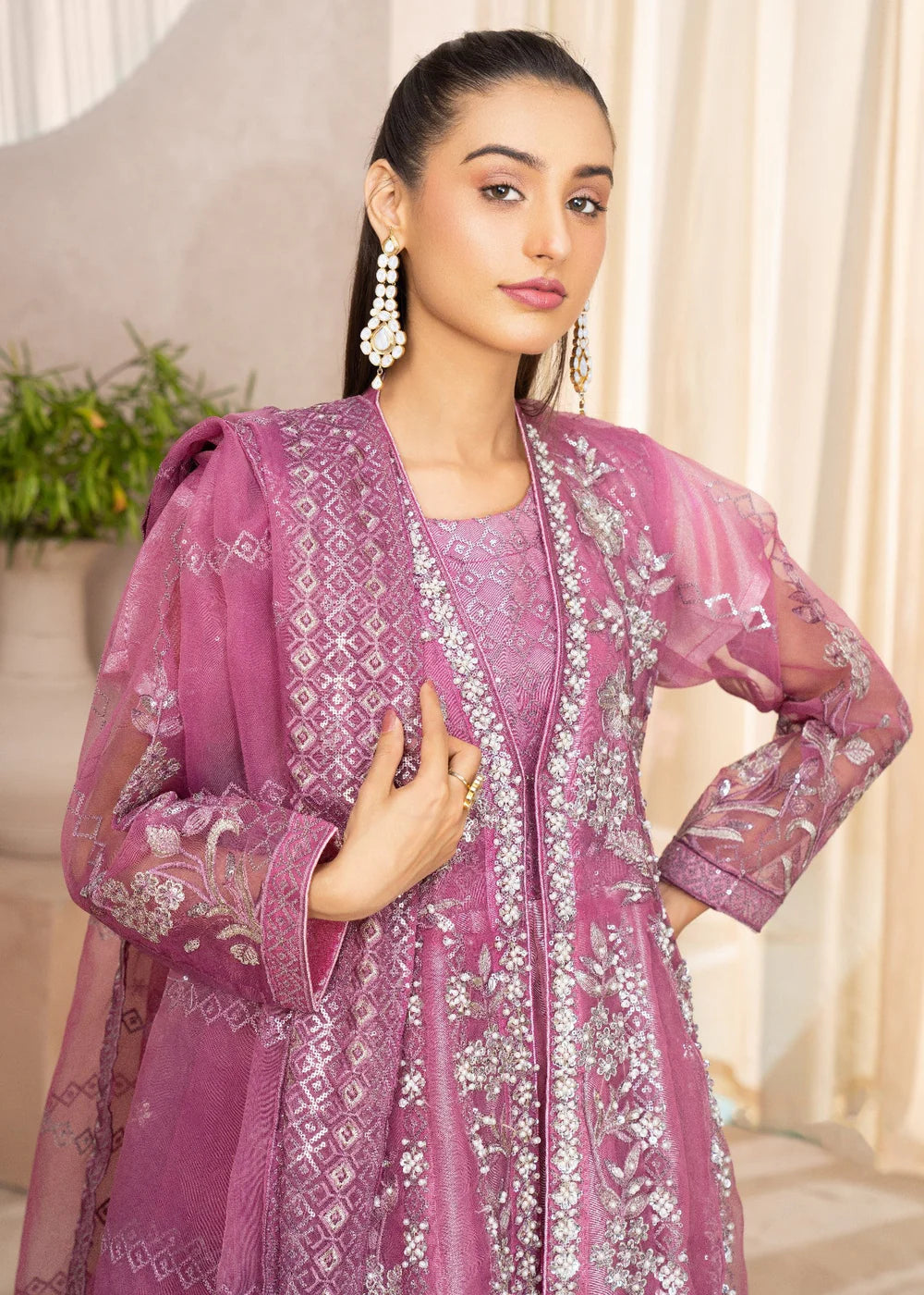 Lilac Organza Maxi – 3Piece