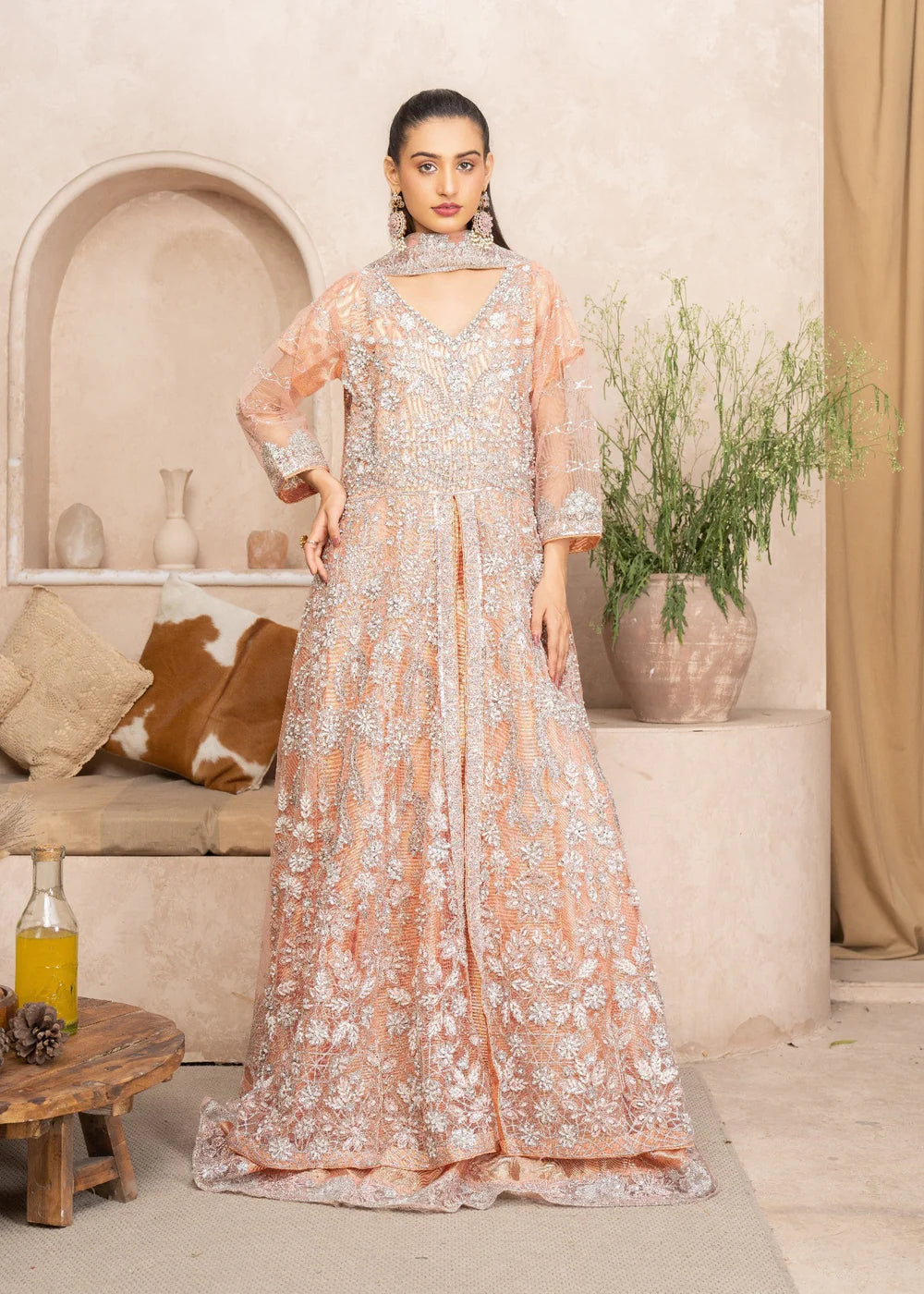 Peach Net Maxi – 3Piece