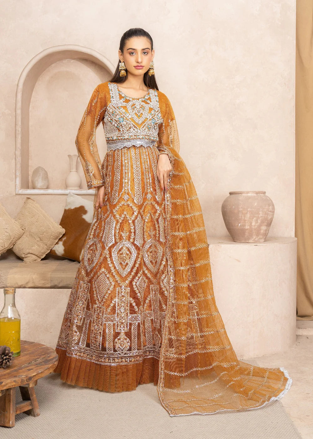 Rust 3-Piece Lehenga