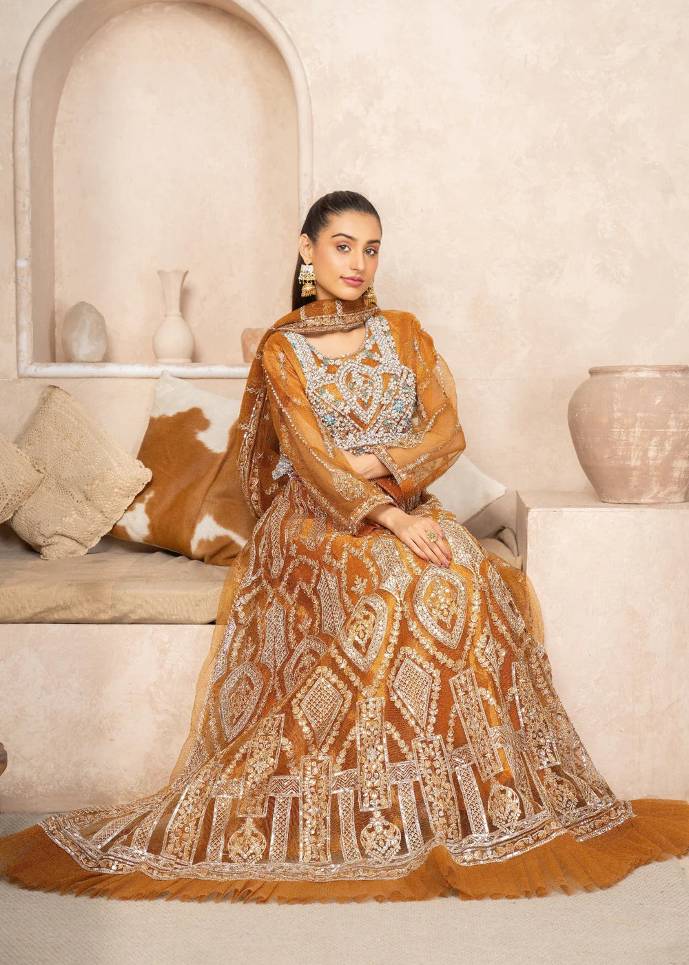 Rust 3-Piece Lehenga
