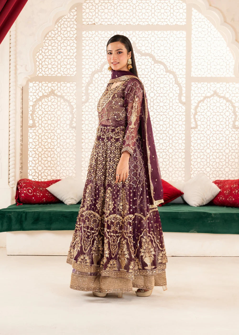 Purple Organza Maxi – 3Piece