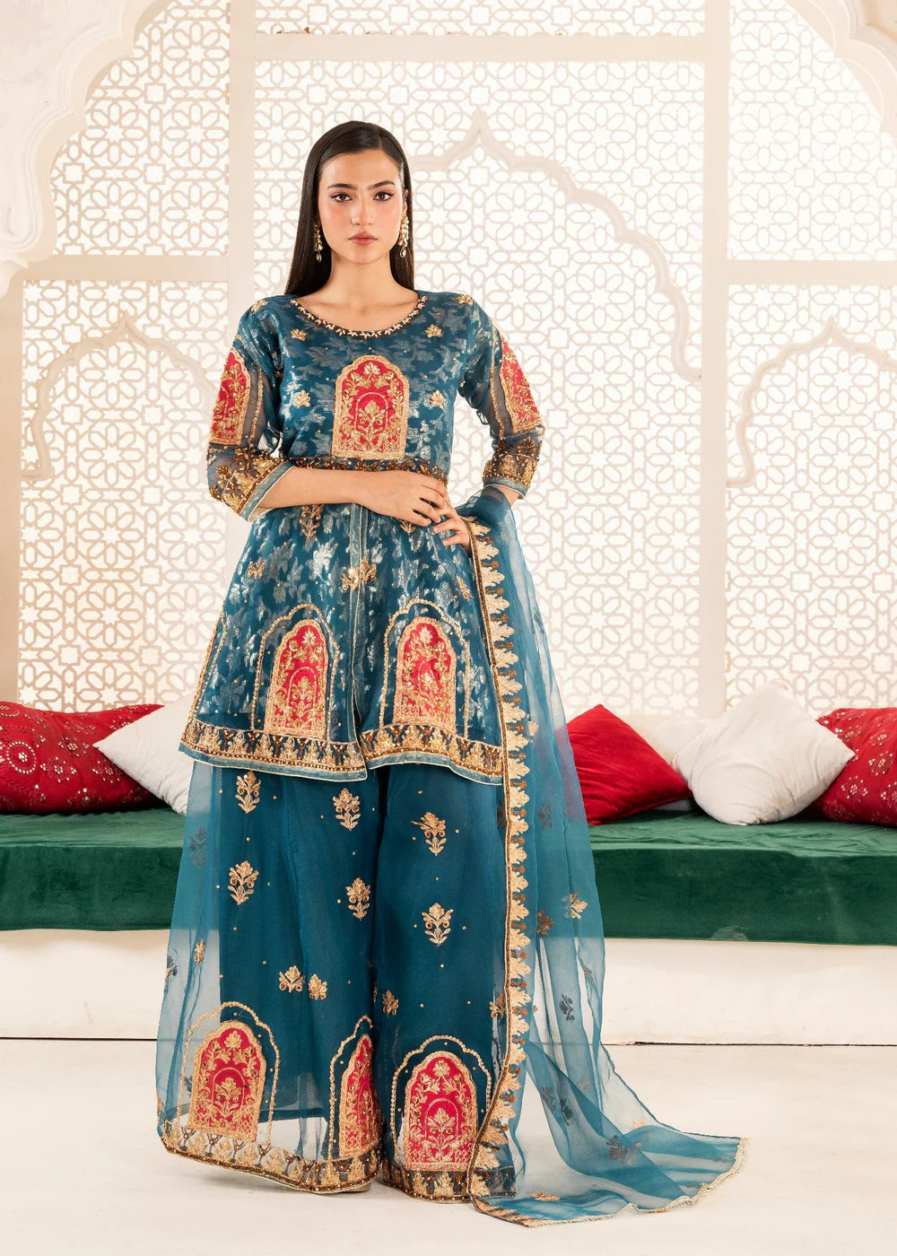 Blue 3-Piece Sharara