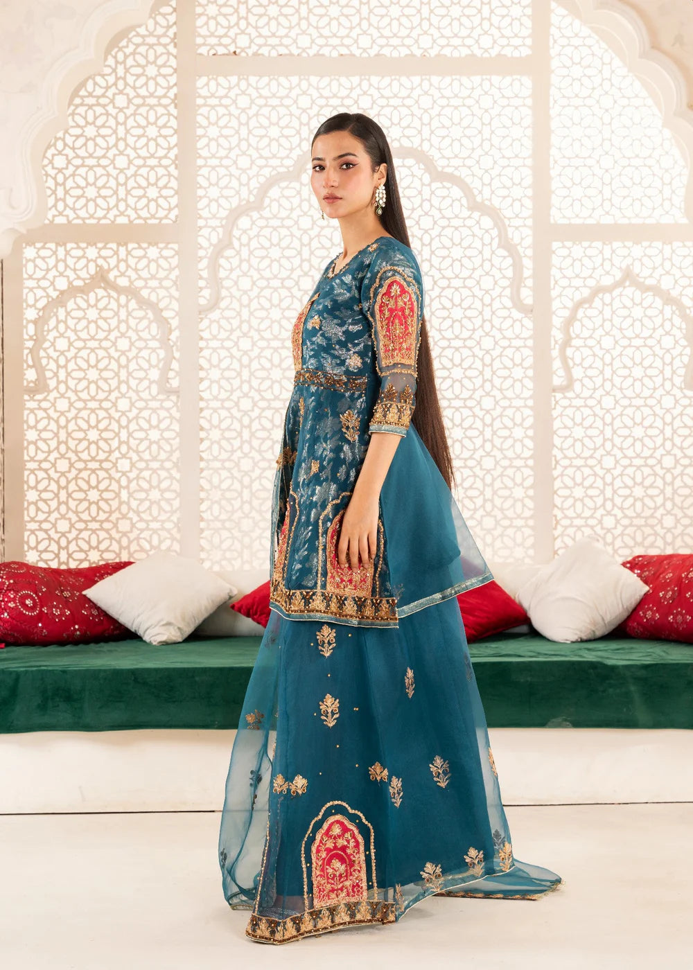 Blue 3-Piece Sharara