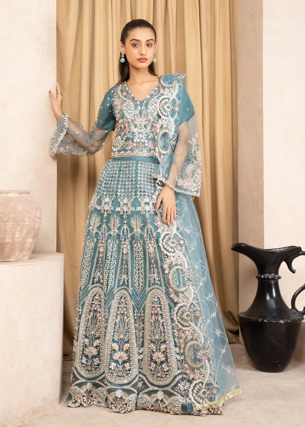 Light Blue 3-Piece Lehenga