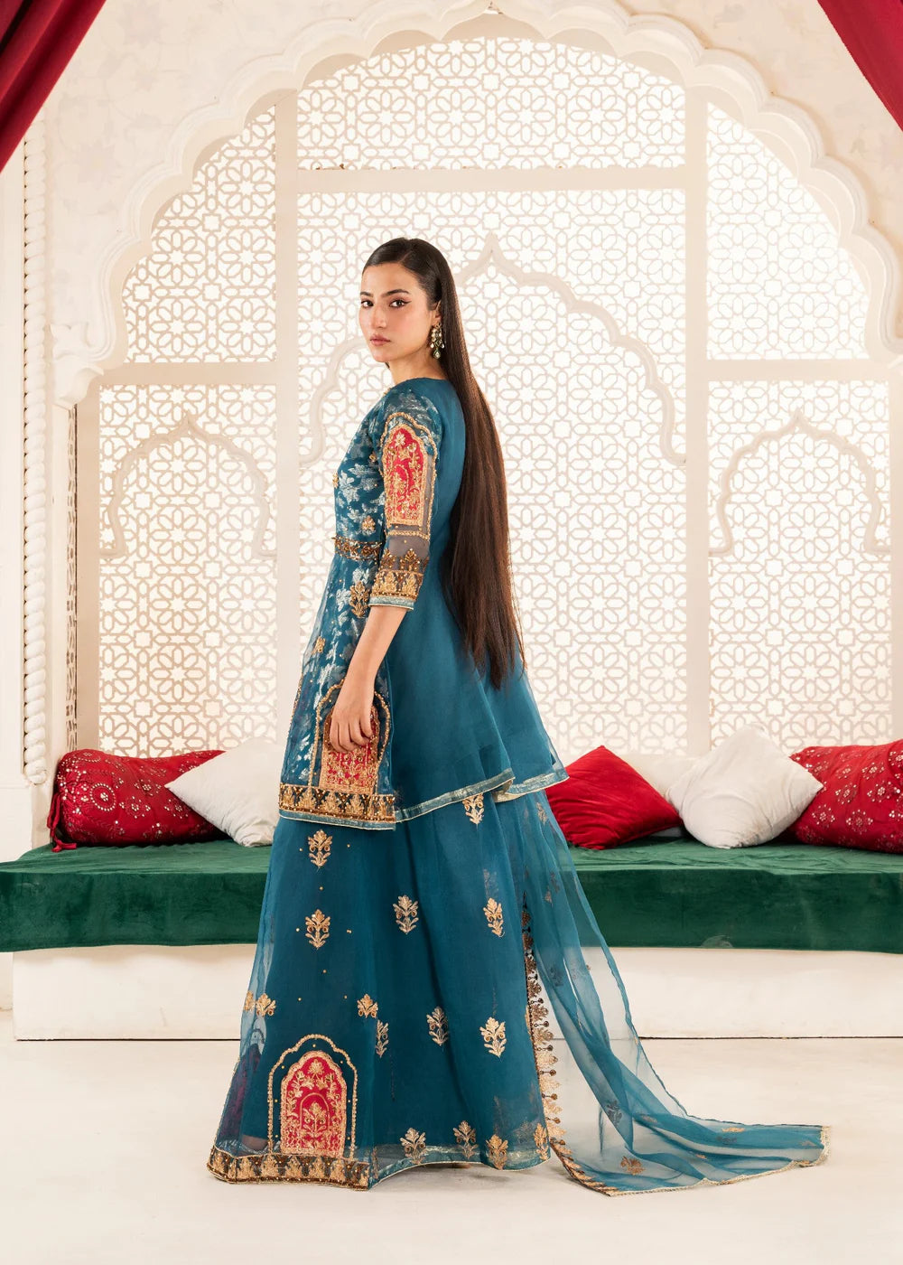 Blue 3-Piece Sharara