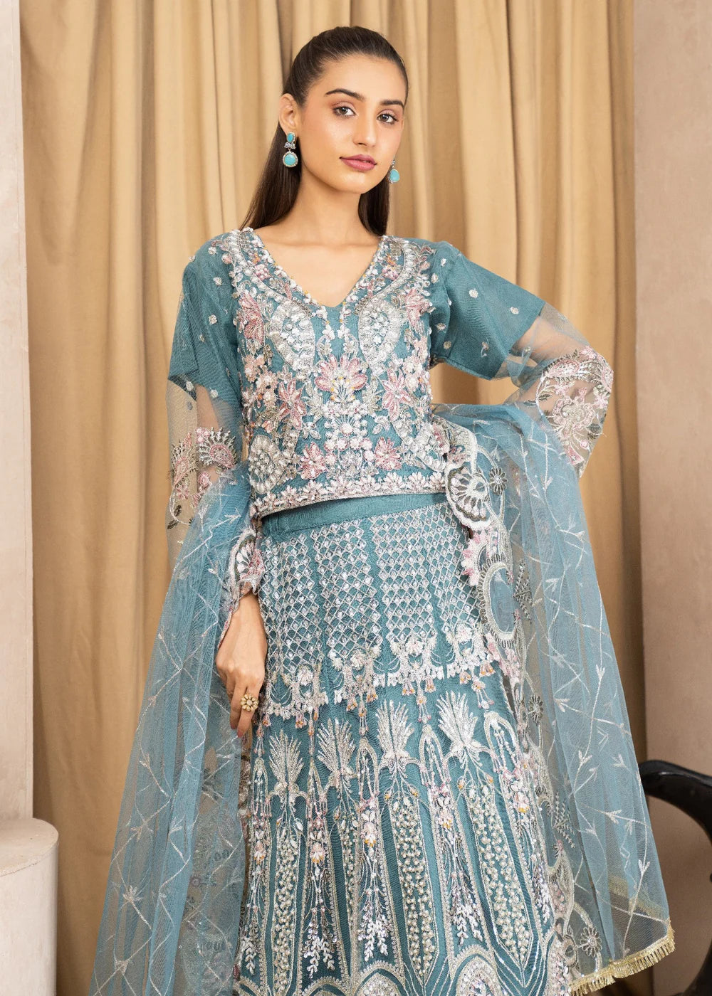 Light Blue 3-Piece Lehenga