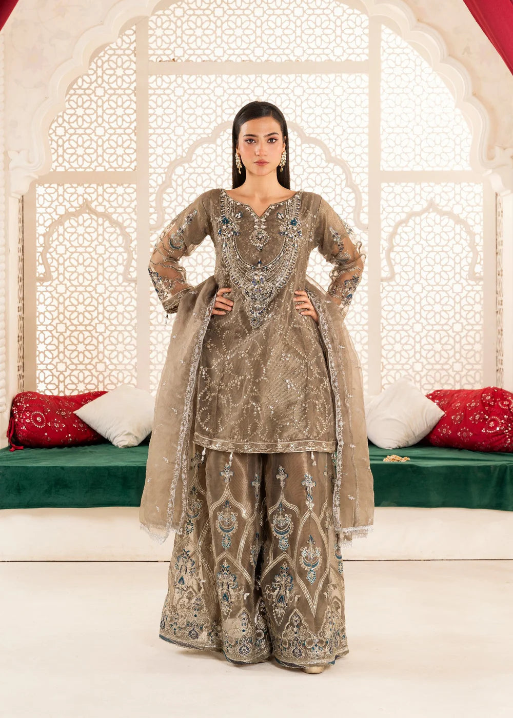 Mocha 3-Piece Sharara
