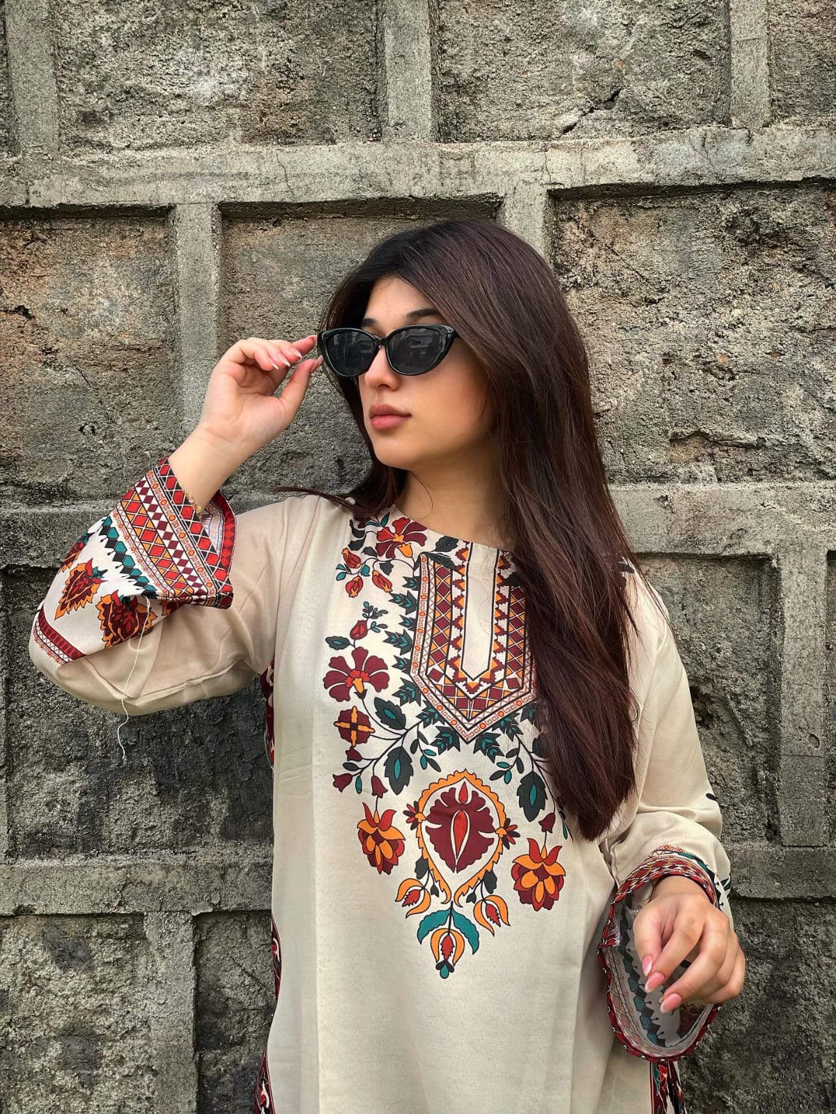 Cream Floral  – 2Piece Co-ord Set