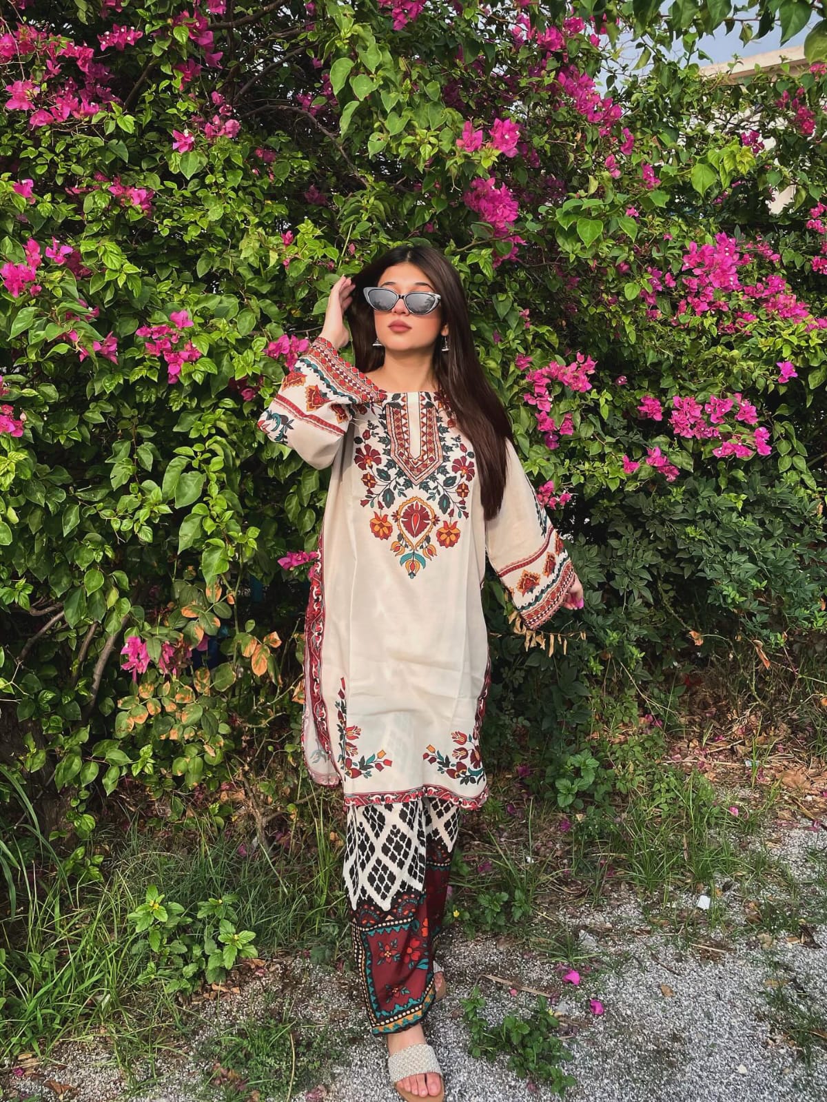 Cream Floral  – 2Piece Co-ord Set