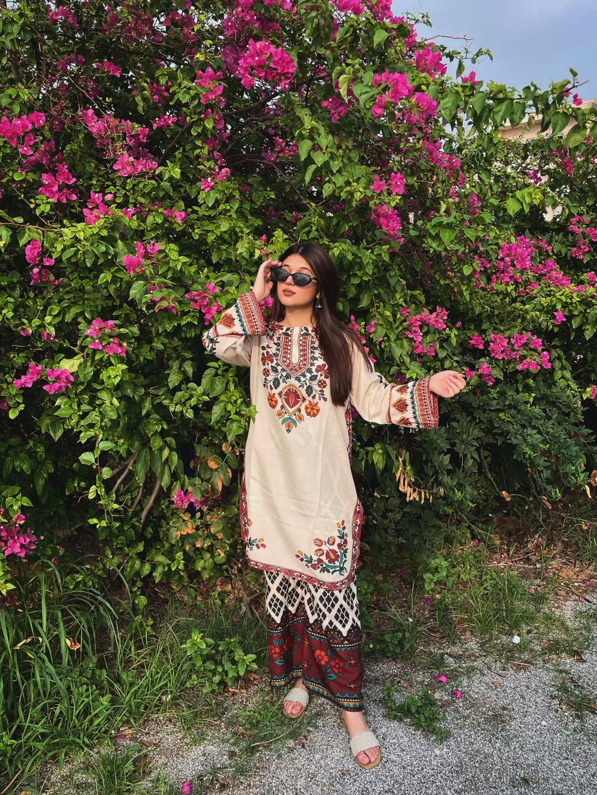 Cream Floral  – 2Piece Co-ord Set
