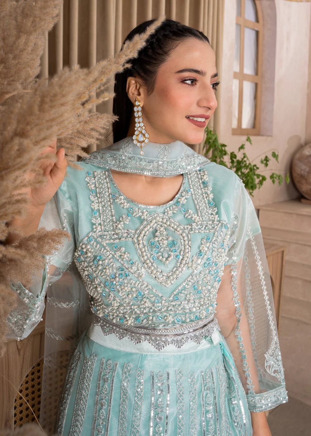 Ice Blue 3-Piece Lehenga