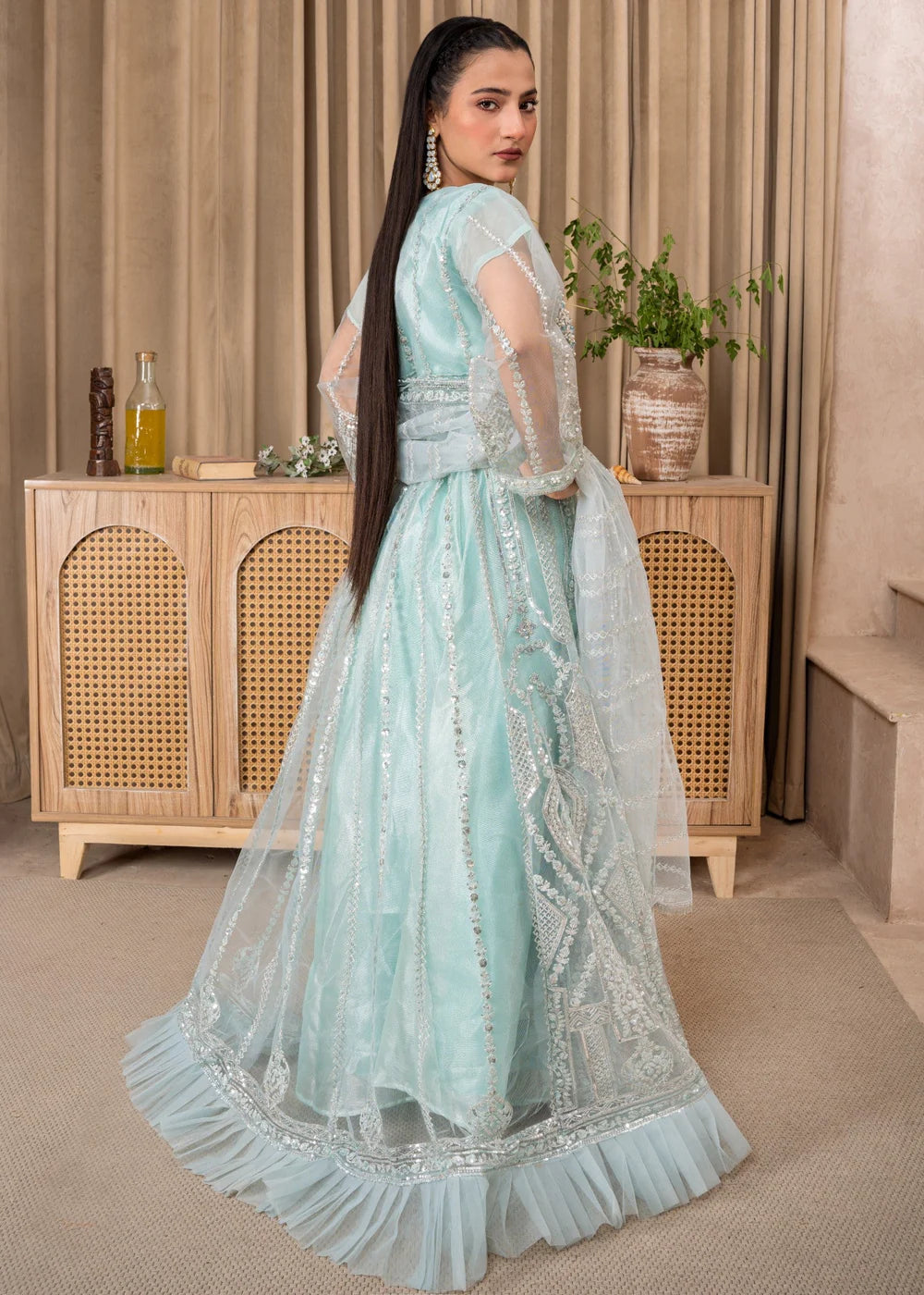 Ice Blue 3-Piece Lehenga
