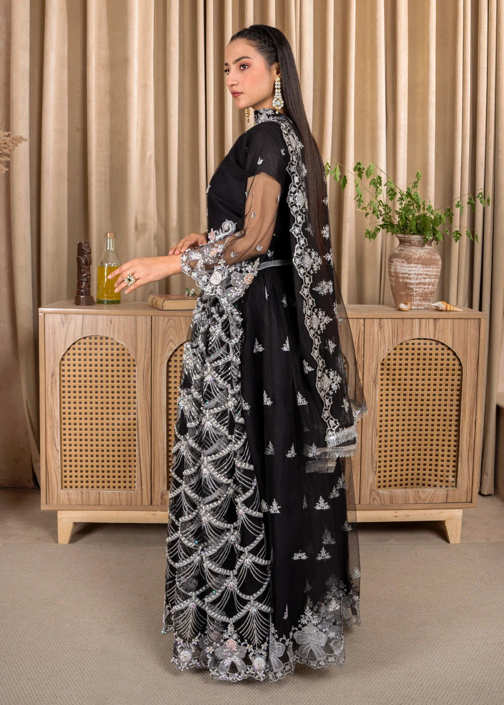 Elegant Black 3-Piece Lehenga