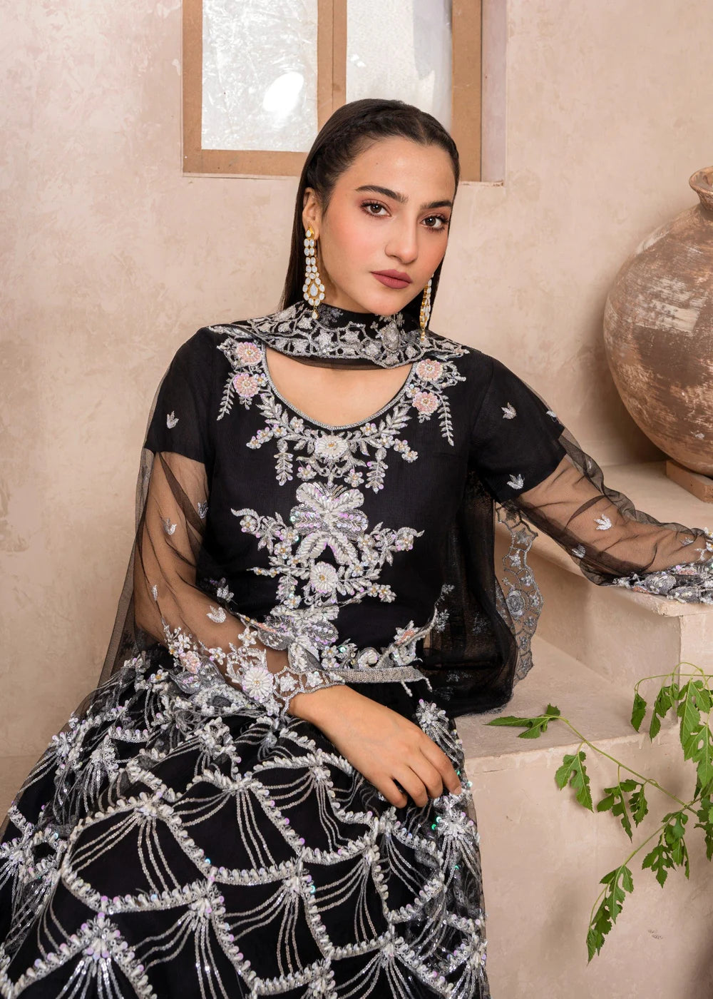 Elegant Black 3-Piece Lehenga