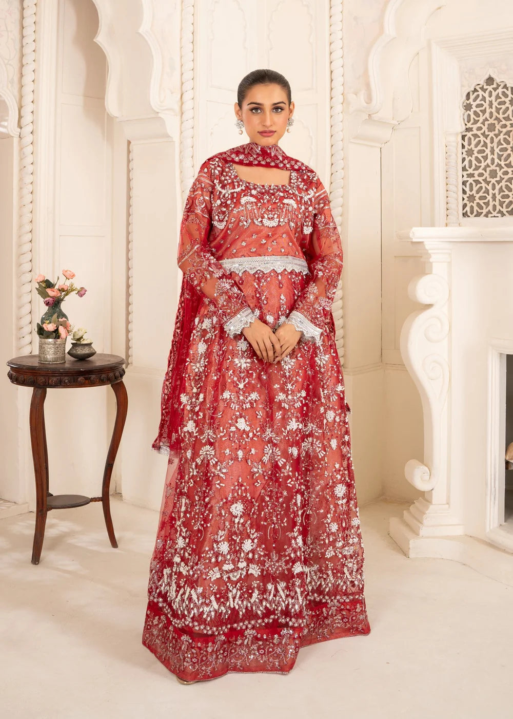 Maroon 3-Piece Lehenga