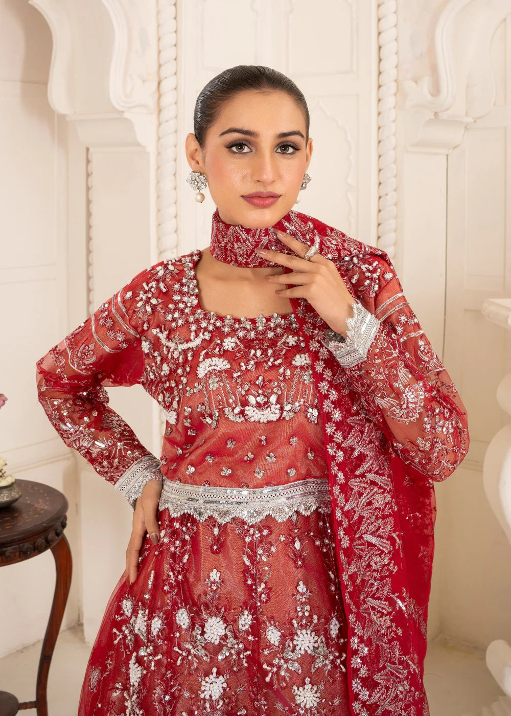 Maroon 3-Piece Lehenga