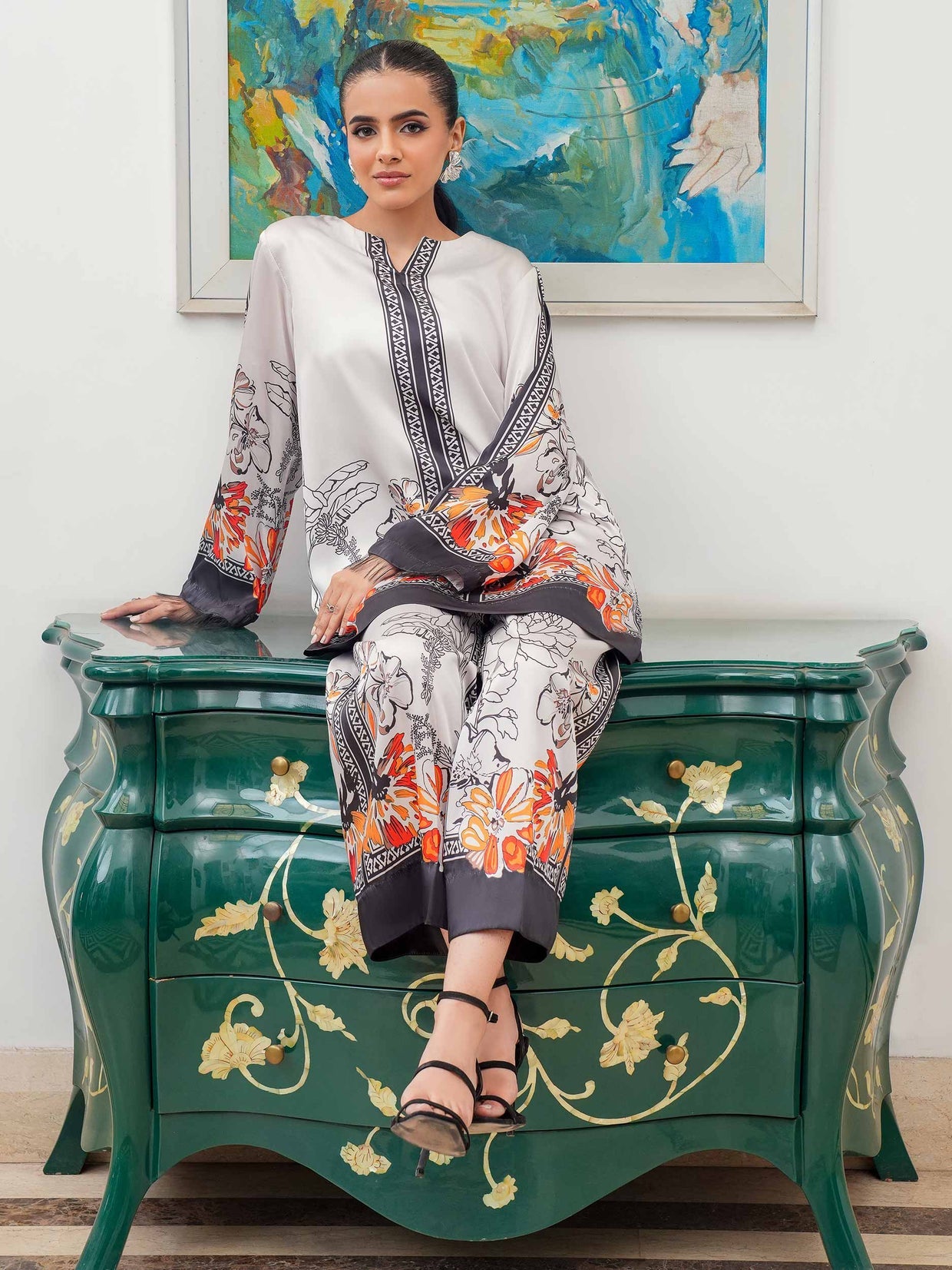Mint Floral – 2Piece Co-ord Set