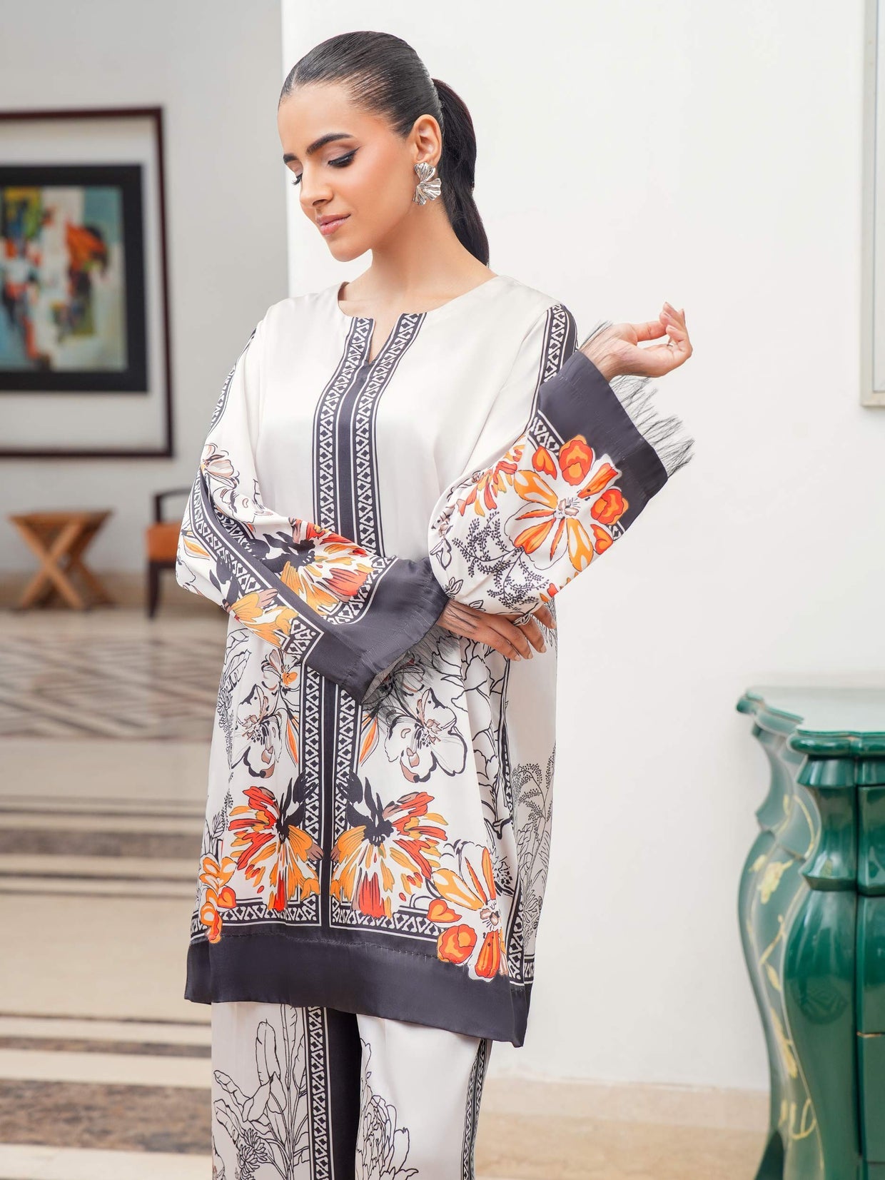 Mint Floral – 2Piece Co-ord Set