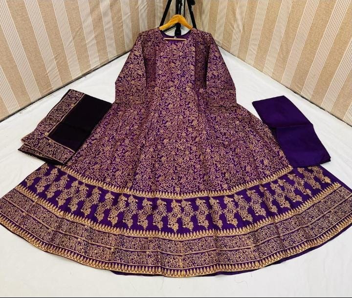 Fancy Samooz Silk Printed Maxi 3 pieces For Girls